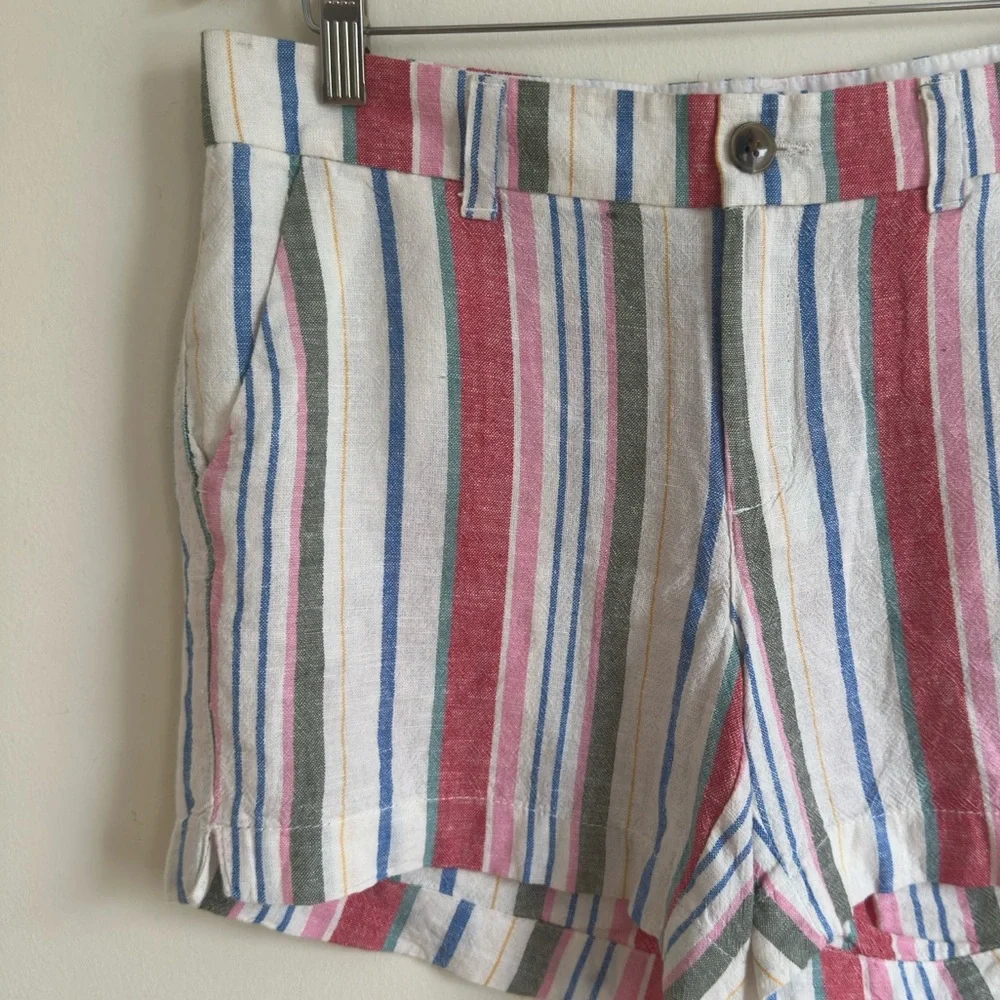 Old Navy Mid-Rise Linen Blend Everyday Shorts sz 6 Red Blue Green Pink Summer